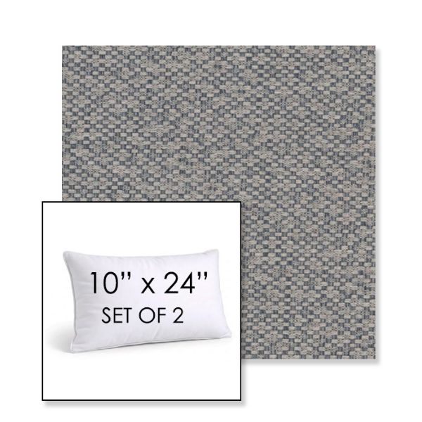 Picture of Dumont Slate | Set of 2 | 10" X 24" Sunbrella Outdoor Throw Pillows with Premium Inserts