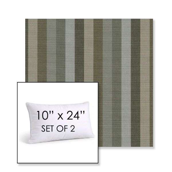 Picture of Entice Moss | Set of 2 | 10" X 24" Sunbrella Outdoor Throw Pillows with Premium Inserts