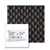 Picture of Etched Angles Char | Set of 2 | 10" X 24" Sunbrella Outdoor Throw Pillows with Premium Inserts