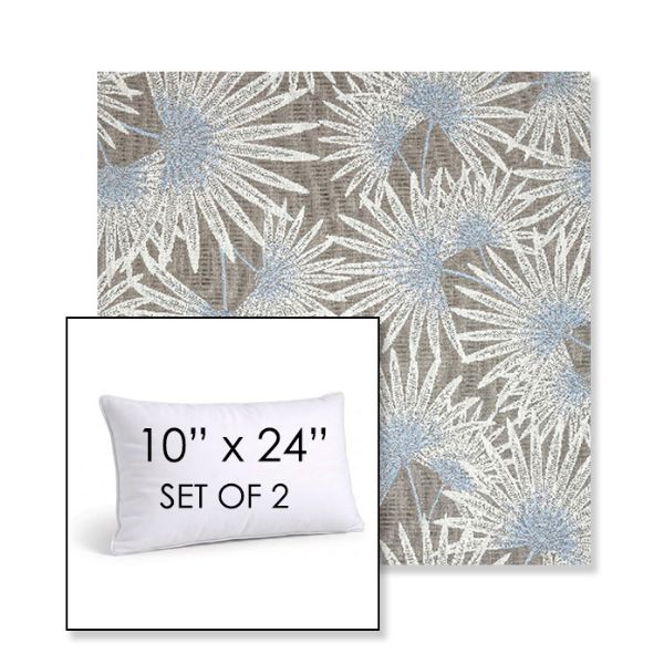 Picture of Etta Vapor | Set of 2 | 10" X 24" Sunbrella Outdoor Throw Pillows with Premium Inserts