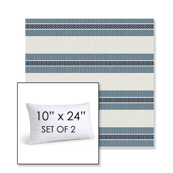 Picture of Excel Denim | Set of 2 | 10" X 24" Sunbrella Outdoor Throw Pillows with Premium Inserts