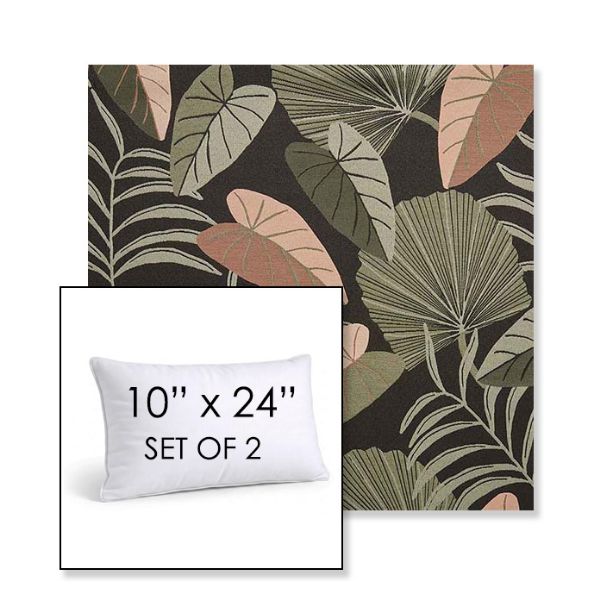 Picture of Fernie Midnight Garden | Set of 2 | 10" X 24" Sunbrella Outdoor Throw Pillows with Premium Inserts