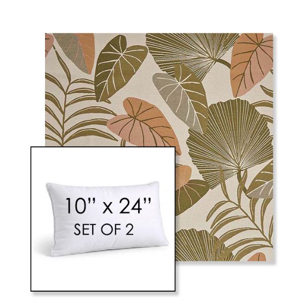 Picture of Fernie Mimosa | Set of 2 | 10" X 24" Sunbrella Outdoor Throw Pillows with Premium Inserts