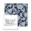Picture of Floral Song Navy | Set of 2 | 10" X 24" Sunbrella Outdoor Throw Pillows with Premium Inserts