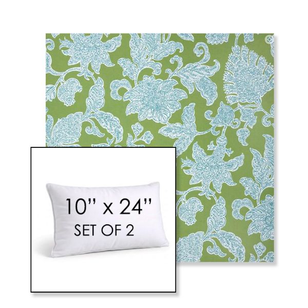 Picture of Floral Song Spring | Set of 2 | 10" X 24" Sunbrella Outdoor Throw Pillows with Premium Inserts