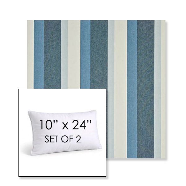 Picture of Gateway Coast | Set of 2 | 10" X 24" Sunbrella Outdoor Throw Pillows with Premium Inserts