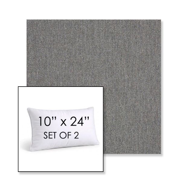 Picture of Heritage Slate | Set of 2 | 10" X 24" Sunbrella Outdoor Throw Pillows with Premium Inserts