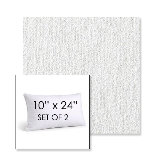 Picture of Improve White | Set of 2 | 10" X 24" Sunbrella Outdoor Throw Pillows with Premium Inserts