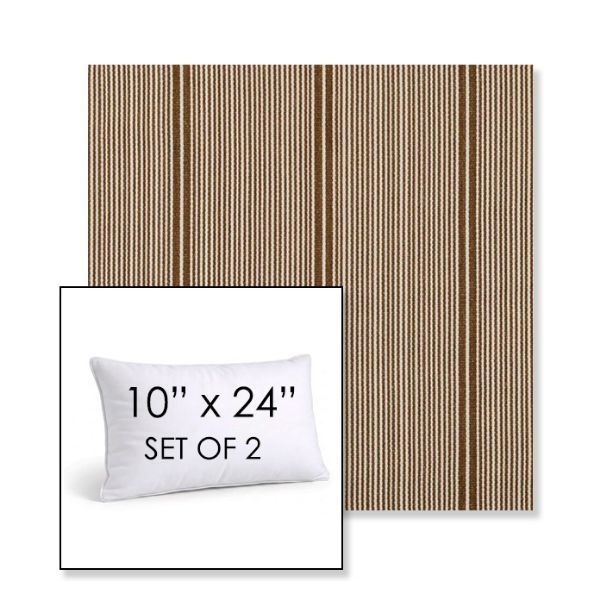 Picture of Influence Teak | Set of 2 | 10" X 24" Sunbrella Outdoor Throw Pillows with Premium Inserts