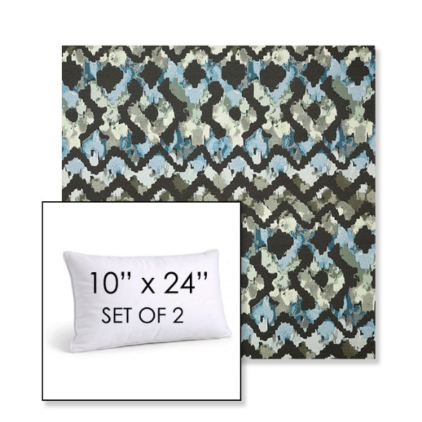 Picture of Inga Green Tea | Set of 2 | 10" X 24" Sunbrella Outdoor Throw Pillows with Premium Inserts