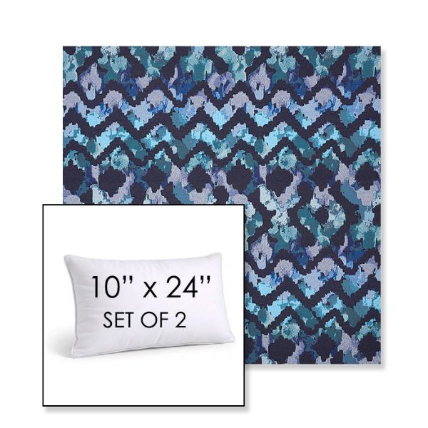 Picture of Inga Waterscape | Set of 2 | 10" X 24" Sunbrella Outdoor Throw Pillows with Premium Inserts