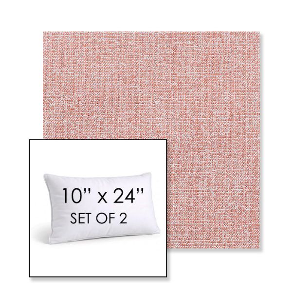 Picture of Kismet Coral | Set of 2 | 10" X 24" Sunbrella Outdoor Throw Pillows with Premium Inserts