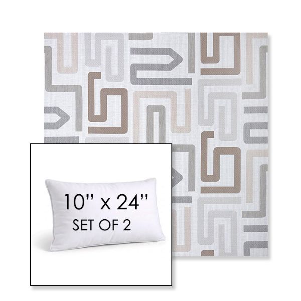 Picture of Labyrinth Cloud | Set of 2 | 10" X 24" Sunbrella Outdoor Throw Pillows with Premium Inserts