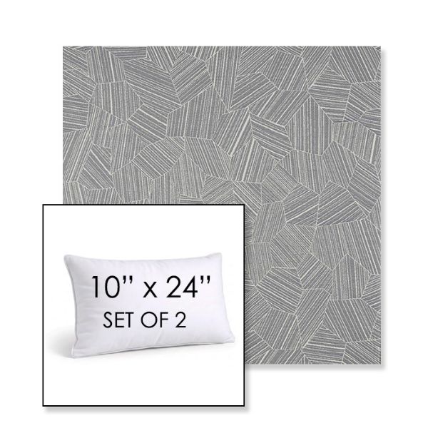 Picture of Leaf Structure Slate | Set of 2 | 10" X 24" Sunbrella Outdoor Throw Pillows with Premium Inserts