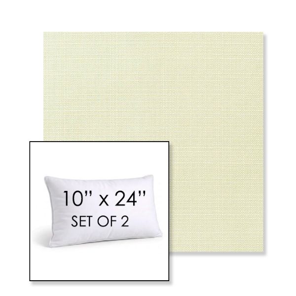 Picture of Linen Natural | Set of 2 | 10" X 24" Sunbrella Outdoor Throw Pillows with Premium Inserts