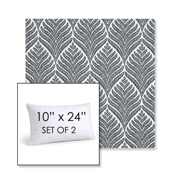 Picture of Linnaeus Indigo | Set of 2 | 10" X 24" Sunbrella Outdoor Throw Pillows with Premium Inserts