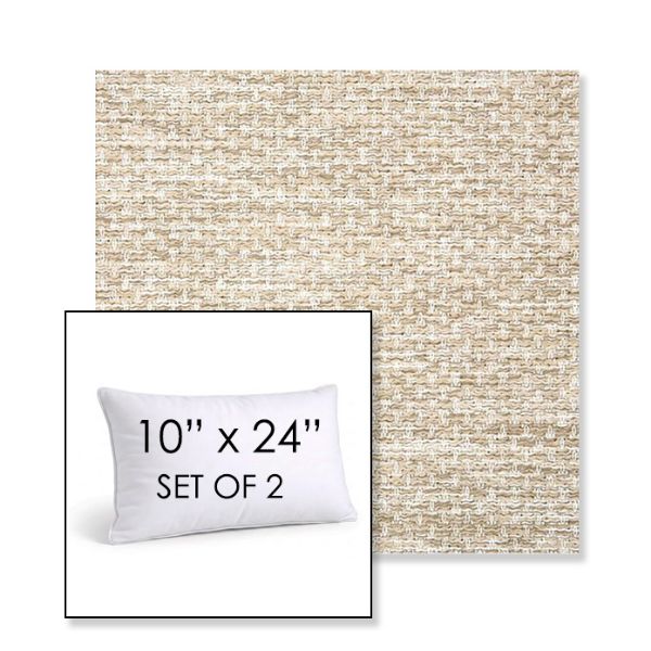 Picture of Litchfield Sand | Set of 2 | 10" X 24" Sunbrella Outdoor Throw Pillows with Premium Inserts