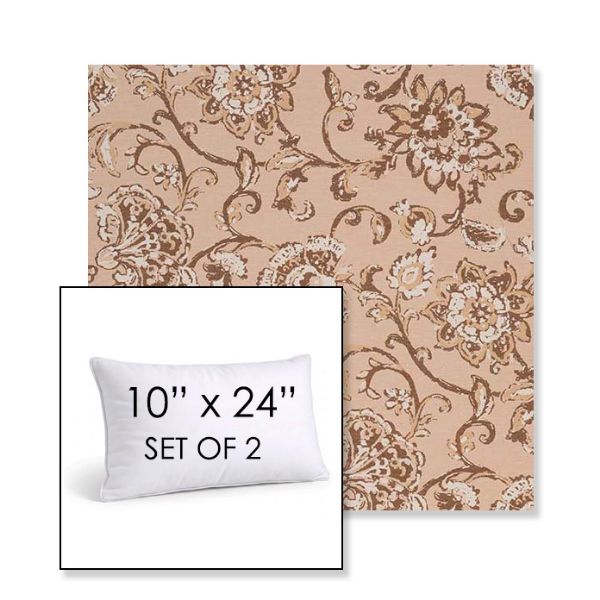 Picture of Martha Floral Dogwood | Set of 2 | 10" X 24" Sunbrella Outdoor Throw Pillows with Premium Inserts