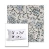 Picture of Martha Floral Periwinkle | Set of 2 | 10" X 24" Sunbrella Outdoor Throw Pillows with Premium Inserts