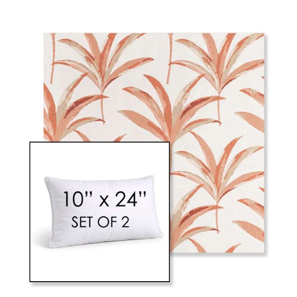 Picture of Martinique Mango | Set of 2 | 10" X 24" Sunbrella Outdoor Throw Pillows with Premium Inserts