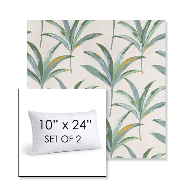 Picture of Martinique Tropic | Set of 2 | 10" X 24" Sunbrella Outdoor Throw Pillows with Premium Inserts