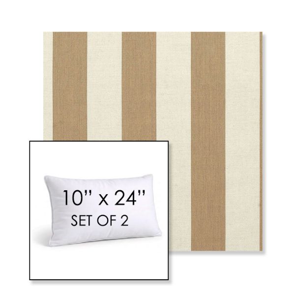 Picture of Maxim Heather Beige | Set of 2 | 10" X 24" Sunbrella Outdoor Throw Pillows with Premium Inserts