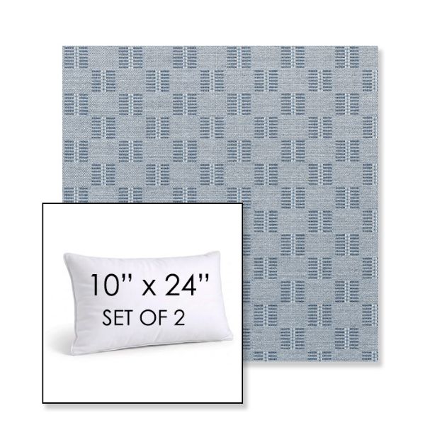 Picture of Mend Slate | Set of 2 | 10" X 24" Sunbrella Outdoor Throw Pillows with Premium Inserts