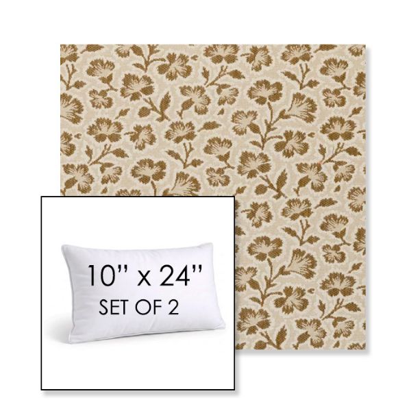Picture of Mia Toffee | Set of 2 | 10" X 24" Sunbrella Outdoor Throw Pillows with Premium Inserts