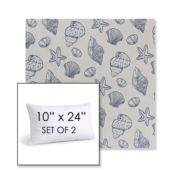 Picture of Nantucket Atlantis | Set of 2 | 10" X 24" Sunbrella Outdoor Throw Pillows with Premium Inserts