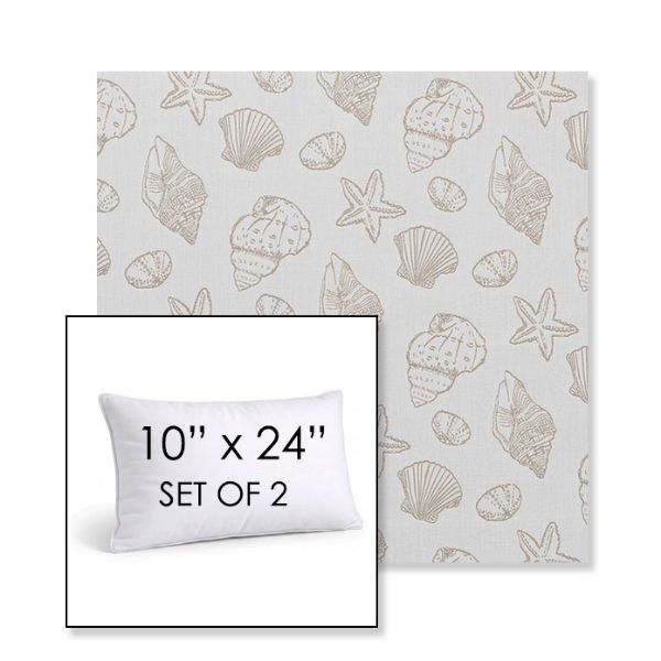 Picture of Nantucket Suntan | Set of 2 | 10" X 24" Sunbrella Outdoor Throw Pillows with Premium Inserts