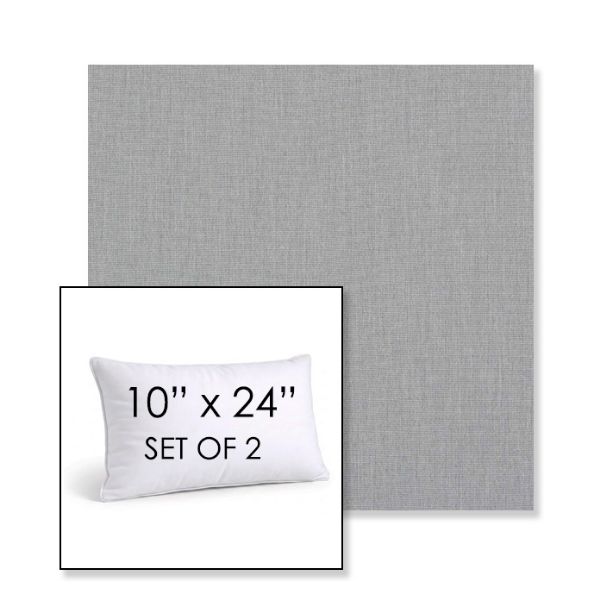 Picture of Natte Grey Chine | Set of 2 | 10" X 24" Sunbrella Outdoor Throw Pillows with Premium Inserts