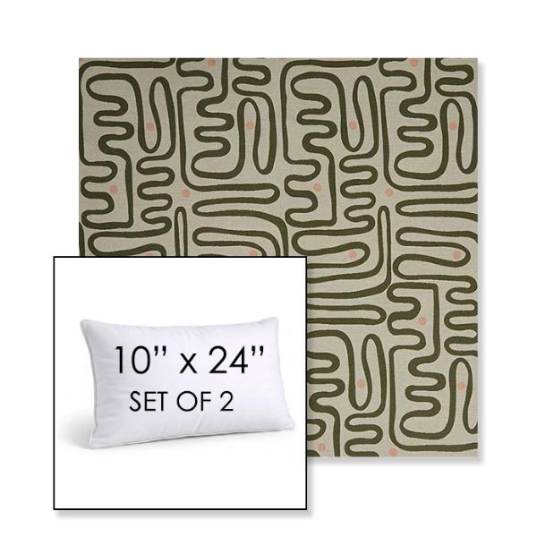Picture of Nema Sagebrush | Set of 2 | 10" X 24" Sunbrella Outdoor Throw Pillows with Premium Inserts