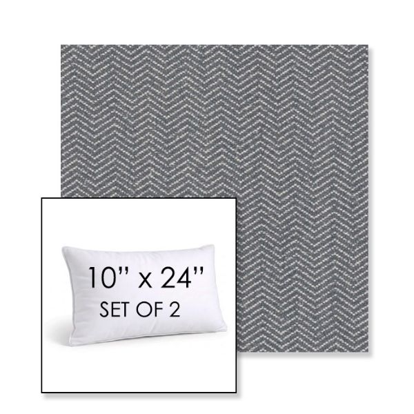 Picture of Odette Slate | Set of 2 | 10" X 24" Sunbrella Outdoor Throw Pillows with Premium Inserts