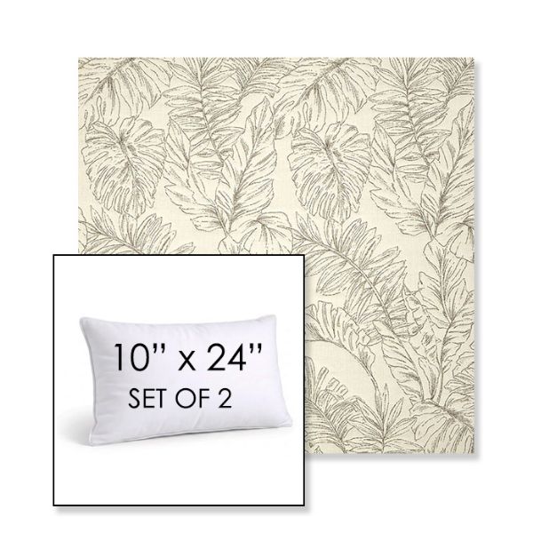 Picture of Palma Whitesand | Set of 2 | 10" X 24" Sunbrella Outdoor Throw Pillows with Premium Inserts