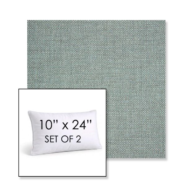 Picture of Piazza Mist | Set of 2 | 10" X 24" Sunbrella Outdoor Throw Pillows with Premium Inserts