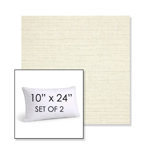 Picture of Piazza Parchment | Set of 2 | 10" X 24" Sunbrella Outdoor Throw Pillows with Premium Inserts