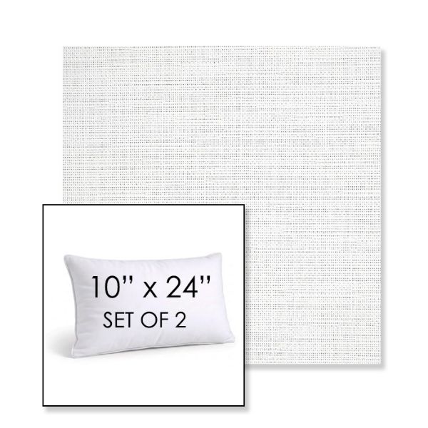 Picture of Piazza White | Set of 2 | 10" X 24" Sunbrella Outdoor Throw Pillows with Premium Inserts