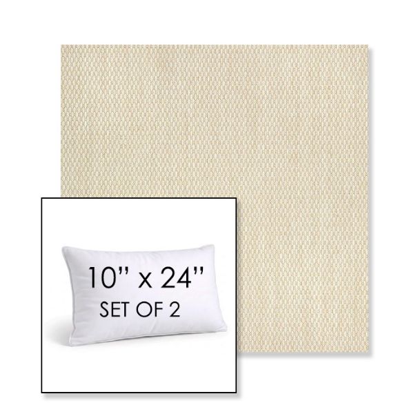 Picture of Pique Flax | Set of 2 | 10" X 24" Sunbrella Outdoor Throw Pillows with Premium Inserts