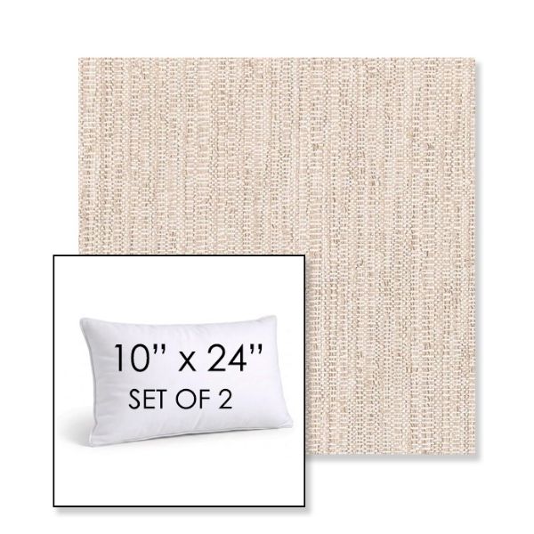 Picture of Poros Linen | Set of 2 | 10" X 24" Sunbrella Outdoor Throw Pillows with Premium Inserts