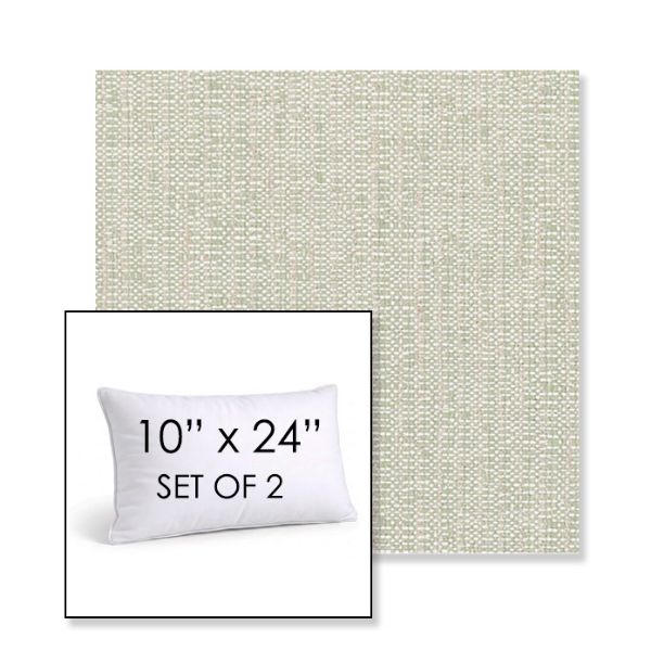 Picture of Poros Sage | Set of 2 | 10" X 24" Sunbrella Outdoor Throw Pillows with Premium Inserts