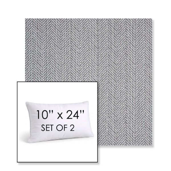 Picture of Posh Graphite | Set of 2 | 10" X 24" Sunbrella Outdoor Throw Pillows with Premium Inserts