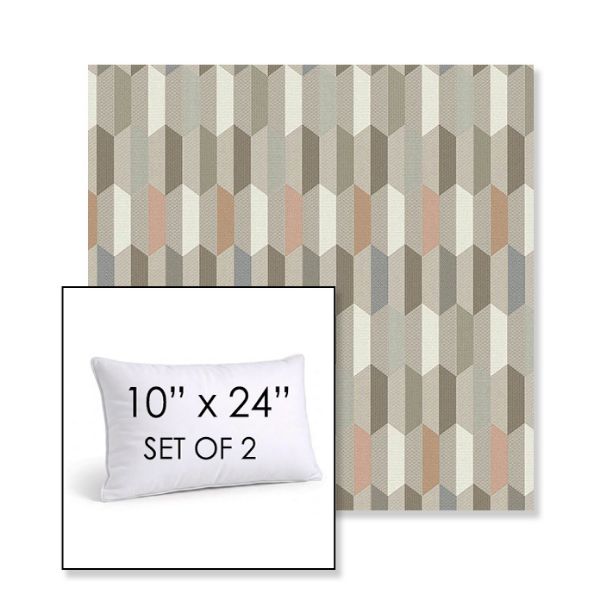 Picture of Precise Fawn | Set of 2 | 10" X 24" Sunbrella Outdoor Throw Pillows with Premium Inserts