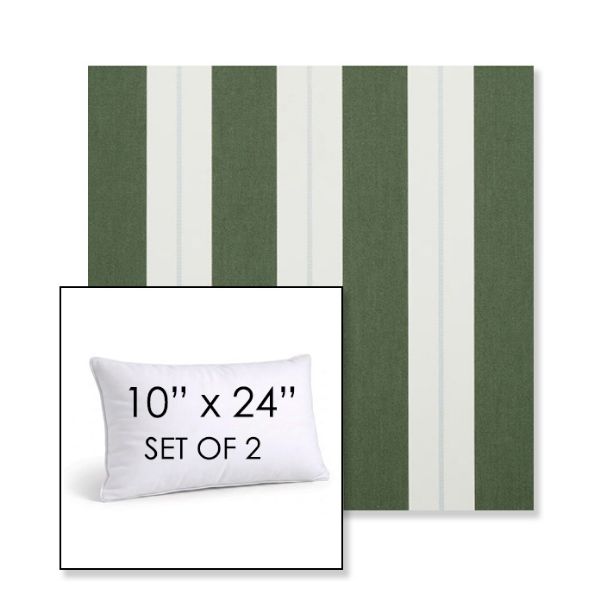 Picture of Relate Ivy | Set of 2 | 10" X 24" Sunbrella Outdoor Throw Pillows with Premium Inserts