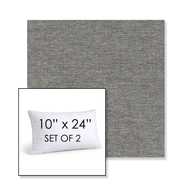 Picture of Ritsy Fog | Set of 2 | 10" X 24" Sunbrella Outdoor Throw Pillows with Premium Inserts