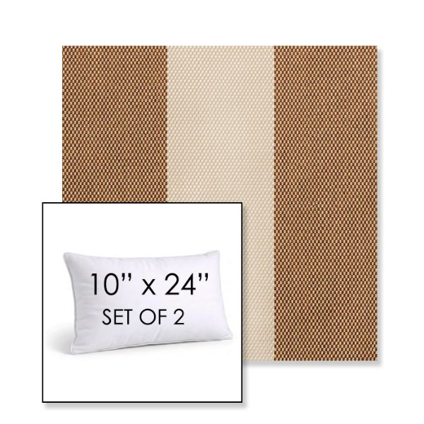 Picture of Rothko Latte | Set of 2 | 10" X 24" Sunbrella Outdoor Throw Pillows with Premium Inserts