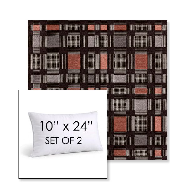 Picture of Rubix Huckleberry | Set of 2 | 10" X 24" Sunbrella Outdoor Throw Pillows with Premium Inserts