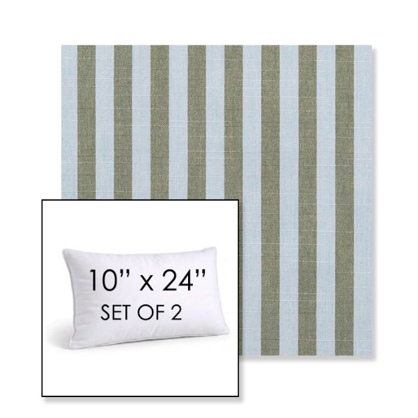 Picture of Sail Away Aloe | Set of 2 | 10" X 24" Sunbrella Outdoor Throw Pillows with Premium Inserts