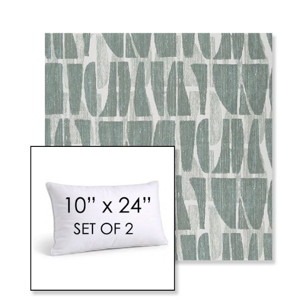 Picture of Scheme Mist | Set of 2 | 10" X 24" Sunbrella Outdoor Throw Pillows with Premium Inserts