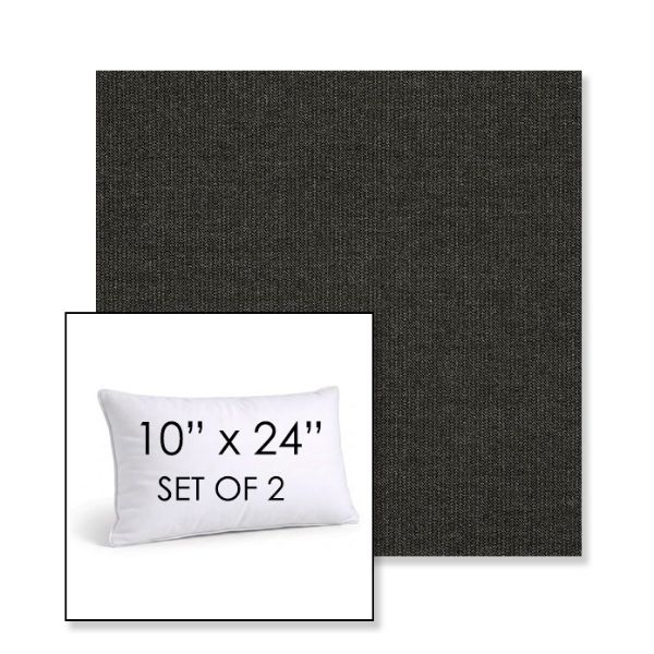 Picture of Spectrum Carbon | Set of 2 | 10" X 24" Sunbrella Outdoor Throw Pillows with Premium Inserts