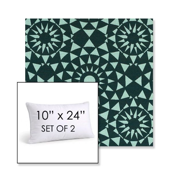 Picture of Sundial Seaweed | Set of 2 | 10" X 24" Sunbrella Outdoor Throw Pillows with Premium Inserts